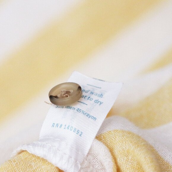 Marine Layer Dana Striped Shirt Yellow White Button Down Top Linen Blend S $88 - Picture 8 of 15